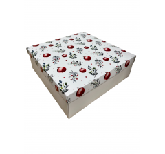 Коробка подарочная 270*180*50 мм, дизайн МО2025-6 с крафт/белым дном