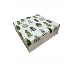 Коробка подарочная 200*200*70 мм, дизайн МО2025-7 с белым дном