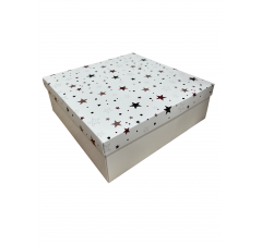 Коробка подарочная 200*200*70 мм, дизайн МО2025-3 с белым дном