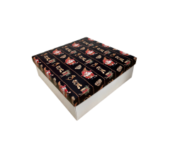 Коробка подарочная 200*200*70 мм, дизайн МО2025-14 с белым дном