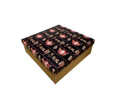 Коробка подарочная 270*180*50 мм, дизайн МО2025-14 с крафт/белым дном