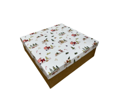 Коробка подарочная 200*200*70 мм, дизайн МО2025-5 с крафт дном