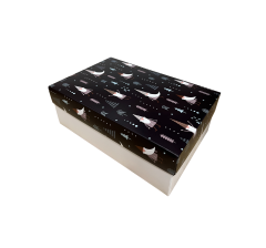 Коробка подарочная 270*180*110 мм, дизайн МО2025-1 с белым дном