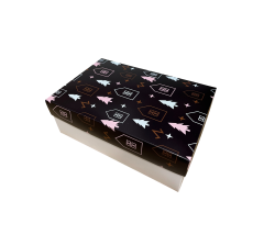 Коробка подарочная 180*110*70 мм, дизайн МО2025-9 с белым дном