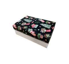 Коробка подарочная 180*110*70 мм, дизайн МО2025-11 с белым дном