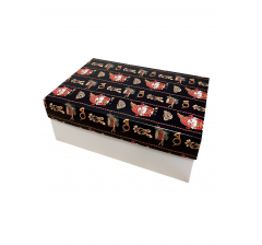 Коробка подарочная 180*110*70 мм, дизайн МО2025-14 с белым дном