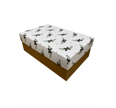 Коробка подарочная 270*180*110 мм, дизайн МО2025-12 с крафт дном