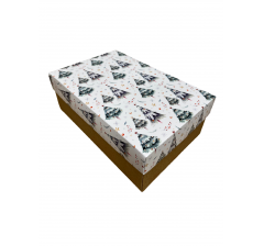 Коробка подарочная 270*180*110 мм, дизайн МО2025-8 с крафт дном