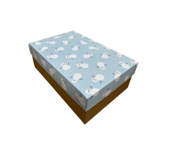 Коробка подарочная 270*180*110 мм, дизайн МО2025-10 с крафт дном