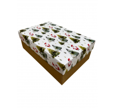 Коробка подарочная 270*180*110 мм, дизайн МО2025-2 с крафт дном