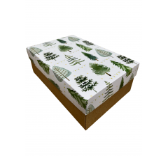 Коробка подарочная 270*180*110 мм, дизайн МО2025-7 с крафт дном