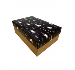 Коробка подарочная 270*180*110 мм, дизайн МО2025-1 с крафт дном