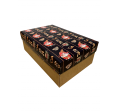 Коробка подарочная 270*180*110 мм, дизайн МО2025-14 с крафт дном