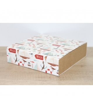 Коробка 225*225*55 мм, дизайн 2020-63 с крафт дном