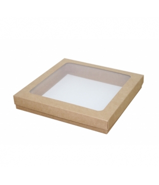 Коробка подарочная с окном 200*200*30 мм, крафт