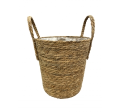 Корзина плетеная (рогоз) D26xH29 B22, 1шт.