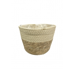 Корзина плетеная (рогоз) D24*H18, 1шт., натур./бежевый