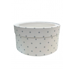 Коробка круглая с окном 205*95 мм, дизайн 2026-7