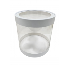 Коробка круглая с окном 210*220 мм, белый