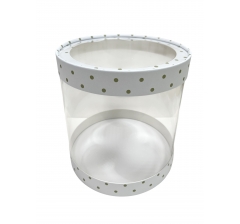 Коробка круглая с окном 210*220 мм, дизайн 1