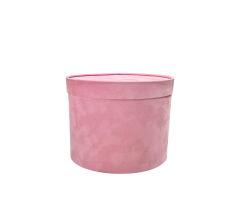 Бархатная коробка овальная с крышкой 160*125*125 мм, розовый