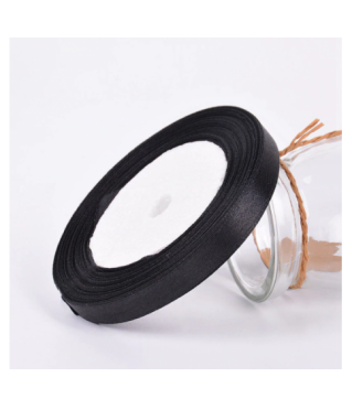 Лента атласная 12 мм/25 м, черная