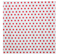 Бумага гофрированная 50 см/10 м, красные точки на белом