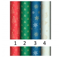 Упаковочная бумага глянц. 70*100см, "Winter pattern", 80г/м2, дизайн 4