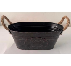 Кашпо металлическое 24*13*10  19*9 , 1 шт., черный