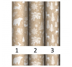 Упаковочная бумага глянц. 70*100см, "Winter forest", 70г/м2, дизайн 3