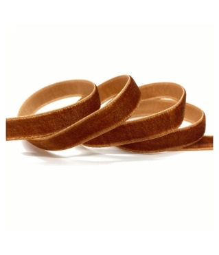 Лента бархатная 1 см/ 50 ярд, коричневый