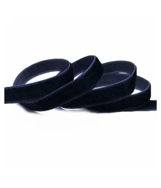 Лента бархатная 1 см/ 50 ярд, темно-темно-синий