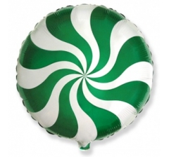 Воздушный шар (18''/46 см) Круг, Леденец, Зеленый