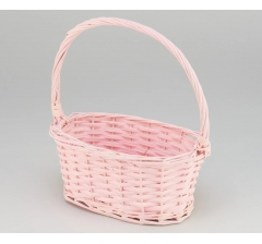 Корзина плетеная (ива), 25*17*11*30 см, 1 шт., розовый