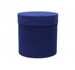 Коробка бархатная, d-150, h-150, синяя