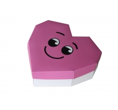Коробка-сердце 200*190*70 мм, дизайн 2023-21, белое дно