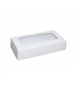 Коробка подарочная 180*90*40 мм, белая  с окном