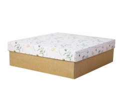 Коробка подарочная 240*240*100 мм, МО2024-7, крафт дно