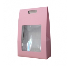 Коробка-переноска с окном 250*105*390 мм, розовый