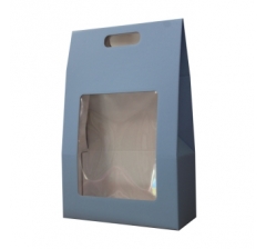 Коробка-переноска с окном 250*105*390 мм, воздушный синий