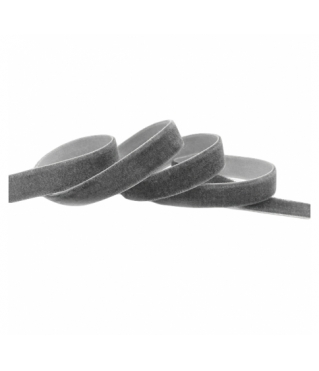 Лента бархатная 1 см/ 50 ярд, серый