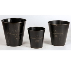 Набор декоративных кашпо 18XH18CM B12, 15.5XH16.5CM B10.5, 12.5XH13.5CM B9, 3 шт., металл