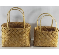 Набор корзин плетеных (секвойя), 29x20x21/38 B:27x12 см, 24x14x18/33 B:23x8 см, 2 шт., натур.