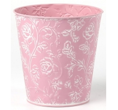 Декоративное кашпо D14XH14,5/B10СМ. св.розовый, металл