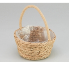 Корзина плетеная (рогоз):D14xH8xHH19xB11, 1 шт.