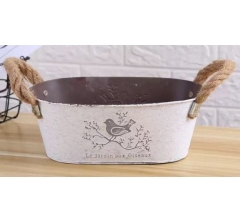 Кашпо металлическое 21*12,5*9, 1 шт., серебряный