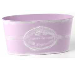 Декоративное овальное кашпо 29.5X15.5XH14.5CM B:25X11.7CM, сиреневый, металл