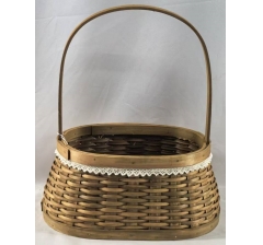 Корзина плетеная (секвойя), 21x14x10/29 B:26,5x17 см, 1 шт., св.коричневый