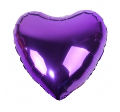 Шар (18"/46 см) СЕРДЦЕ, Металлик Purple