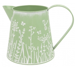 Декоративное кашпо-кувшин 19XBD14XH13.5/14.5CM T:D10CM, зеленый, металл